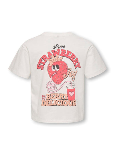 Dsiney Kidz - ONLY KIDS White Strawberry Back Print T-Shirt image 3