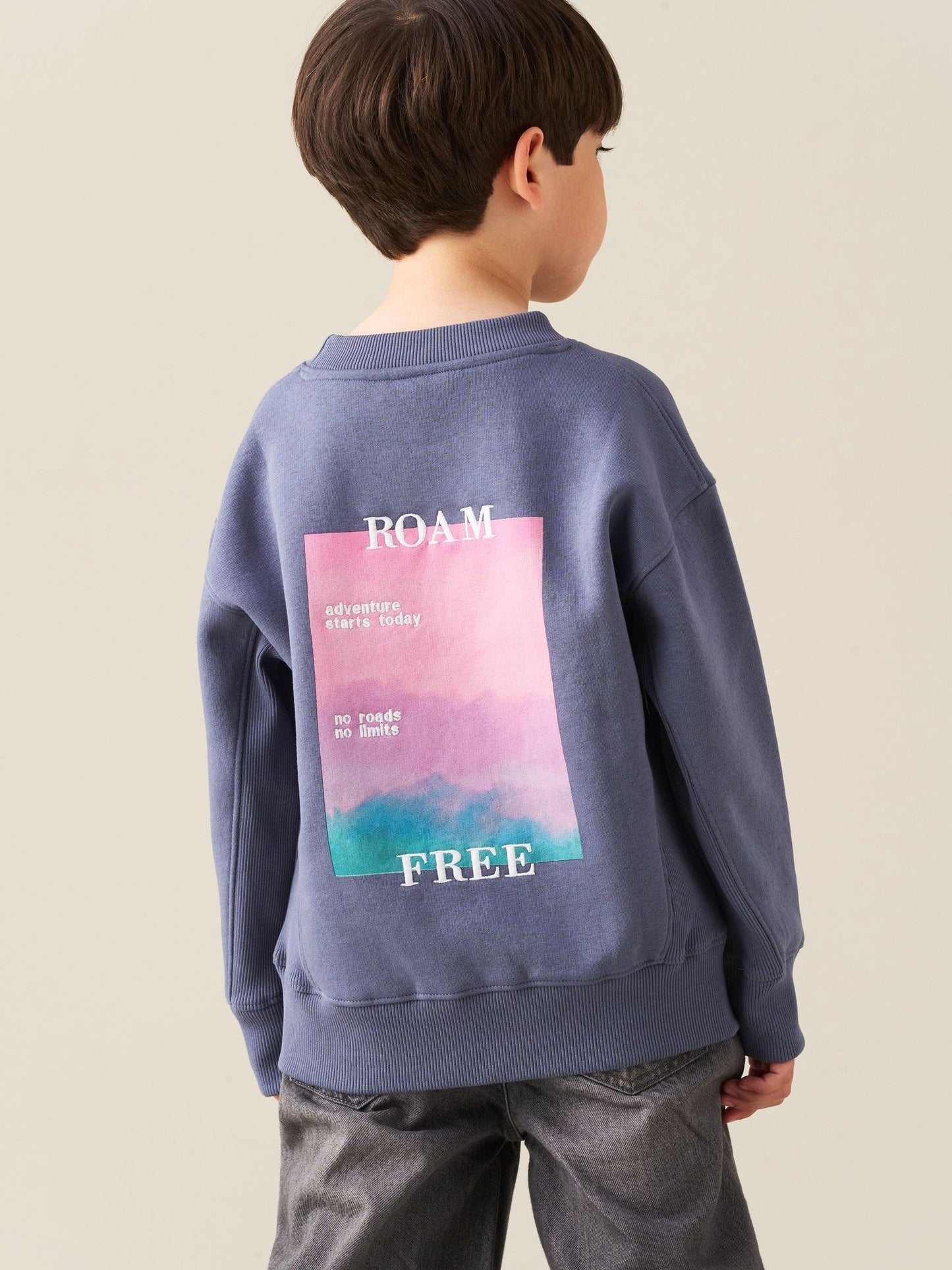 Dsiney Kidz - Angel & Rocket Blue Kaiden Rib Panel Graphic Sweatshirt image 1