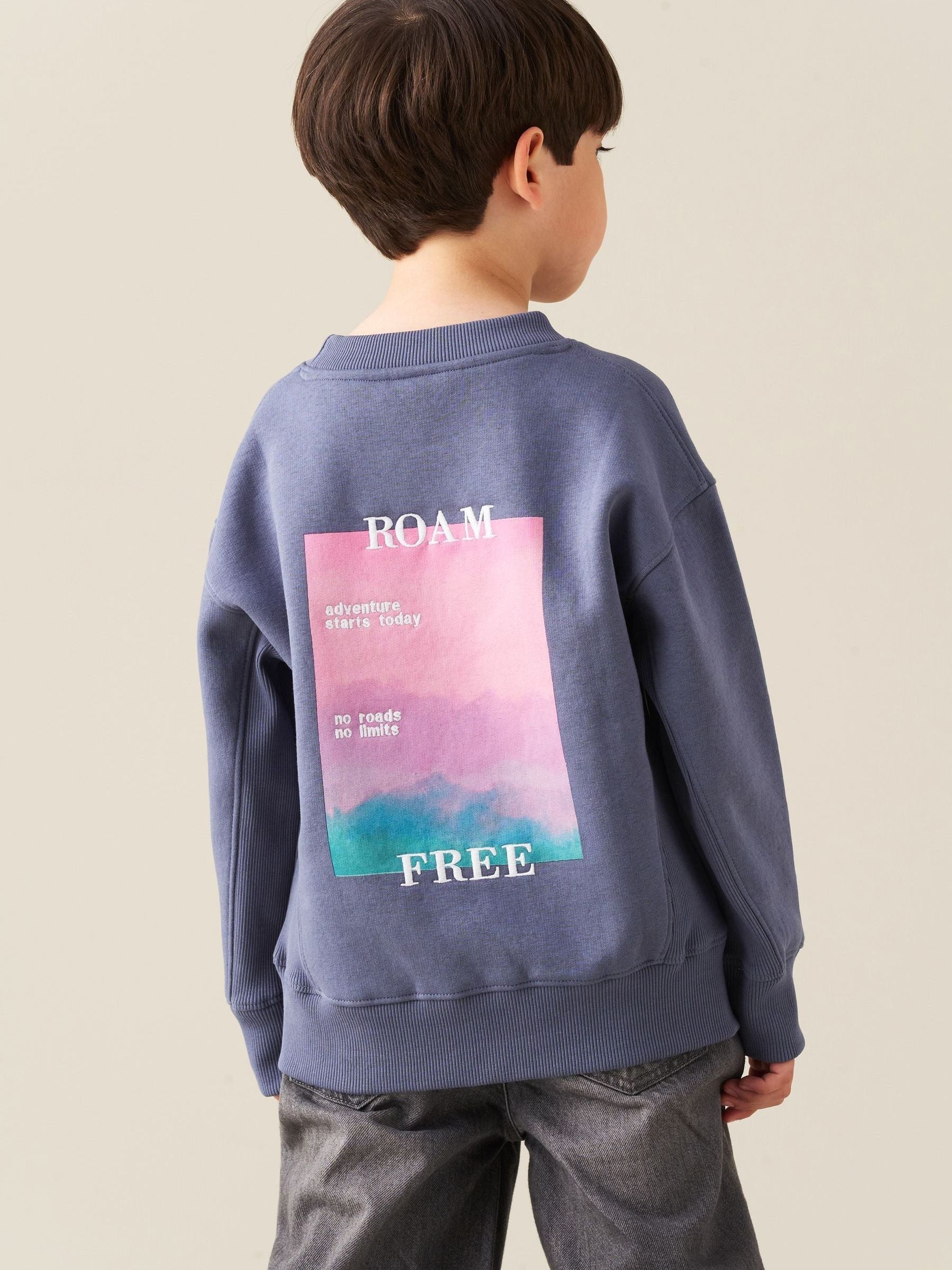 Dsiney Kidz - Angel & Rocket Blue Kaiden Rib Panel Graphic Sweatshirt image 1