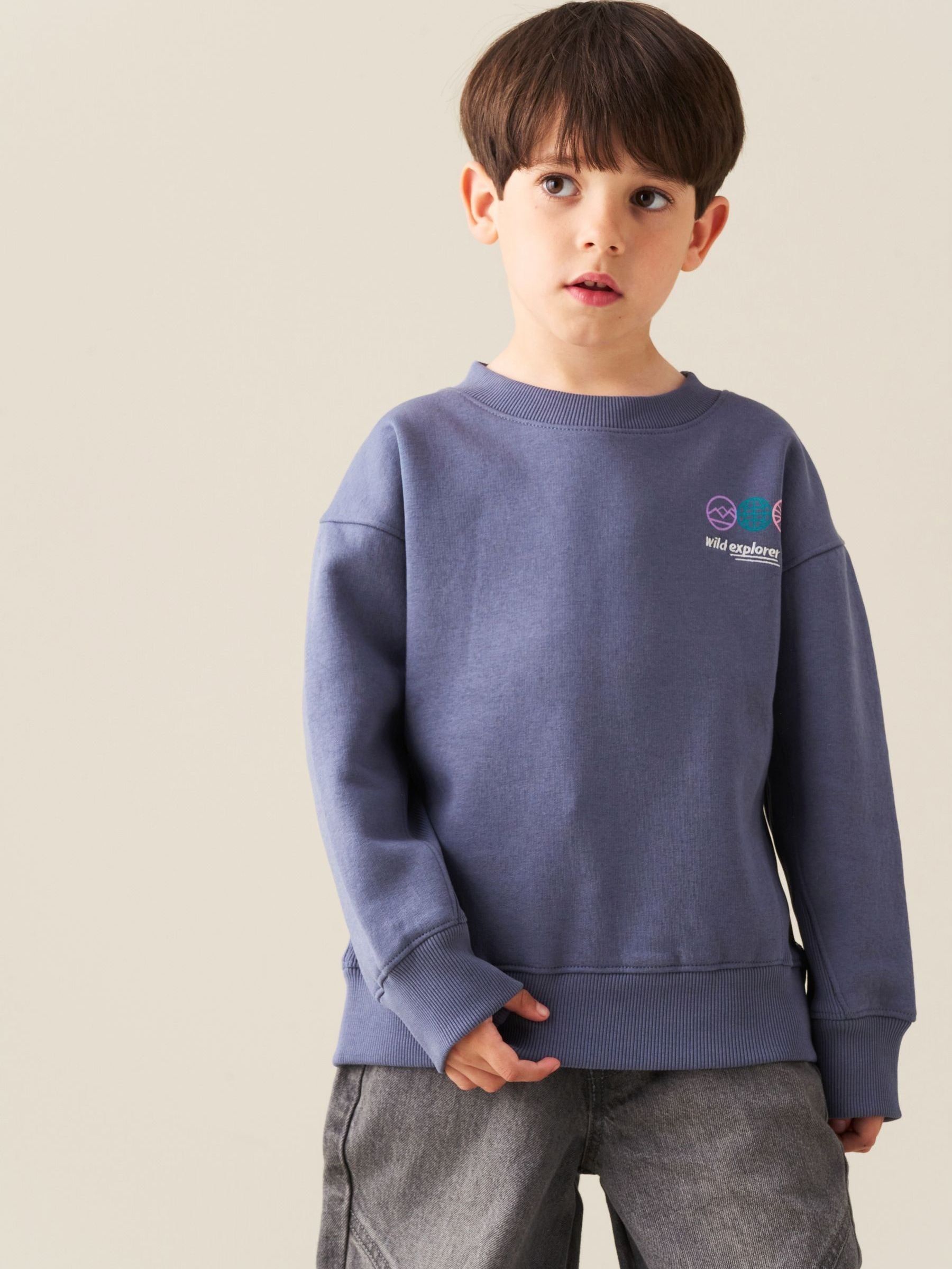 Dsiney Kidz - Angel & Rocket Blue Kaiden Rib Panel Graphic Sweatshirt image 2