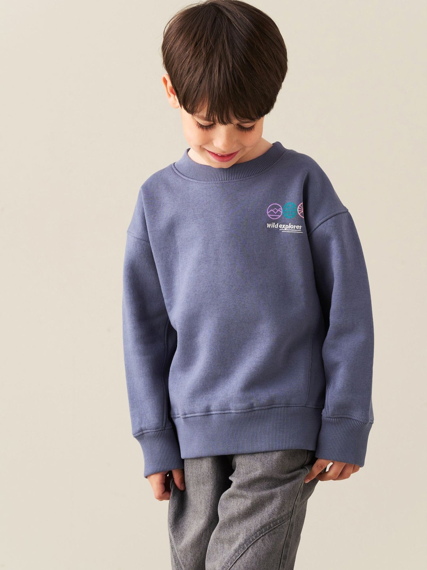 Dsiney Kidz - Angel & Rocket Blue Kaiden Rib Panel Graphic Sweatshirt image 4
