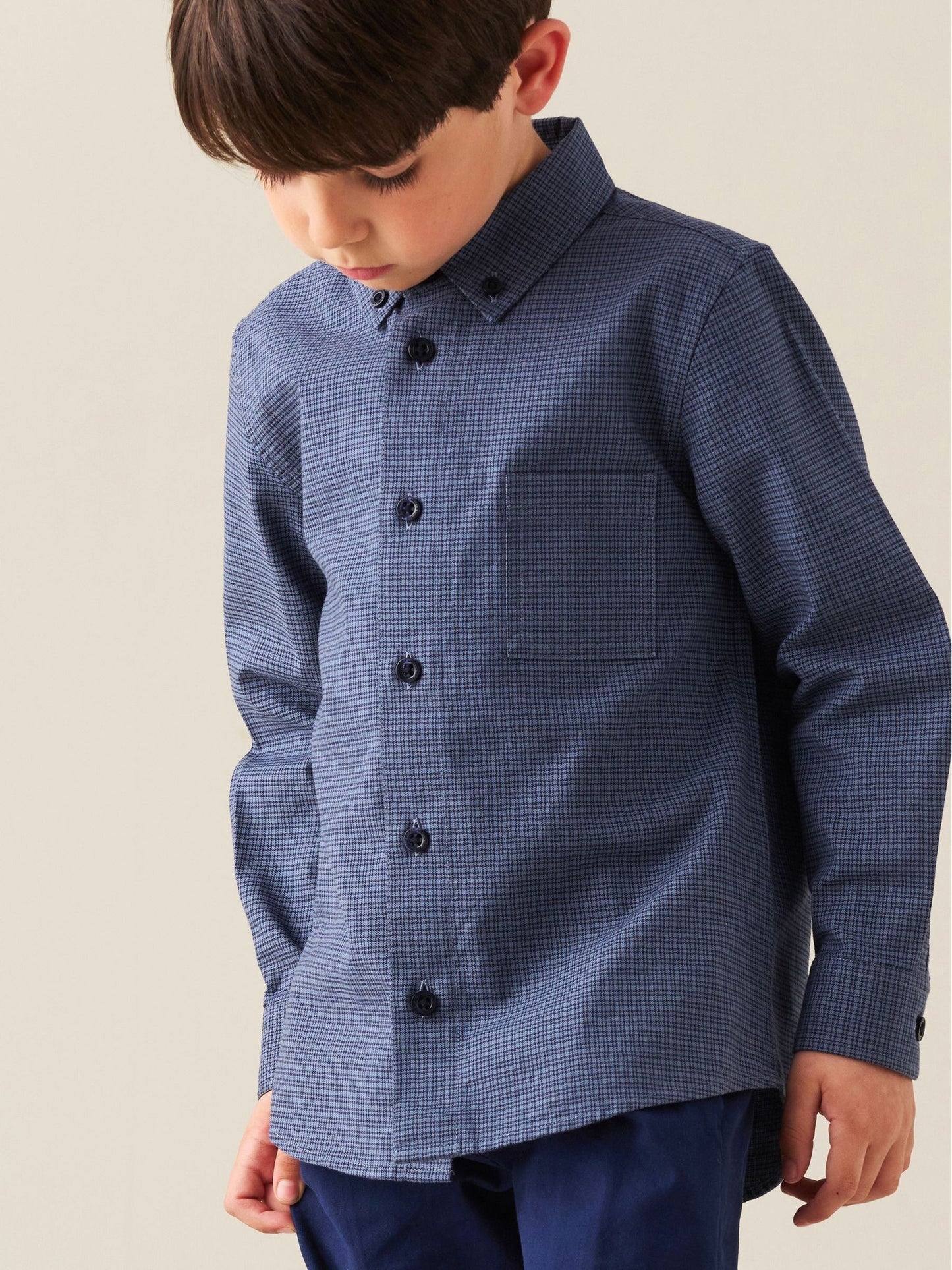 Dsiney Kidz - Angel & Rocket Blue Nico Micro Check Shirt image 1