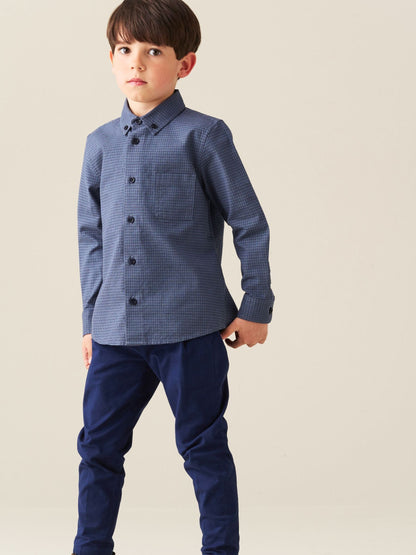 Dsiney Kidz - Angel & Rocket Blue Nico Micro Check Shirt image 2