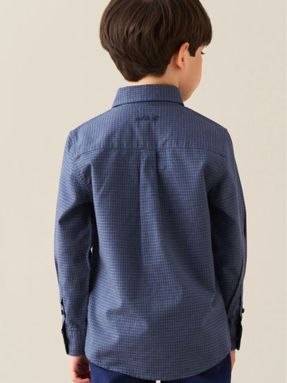 Dsiney Kidz - Angel & Rocket Blue Nico Micro Check Shirt image 3