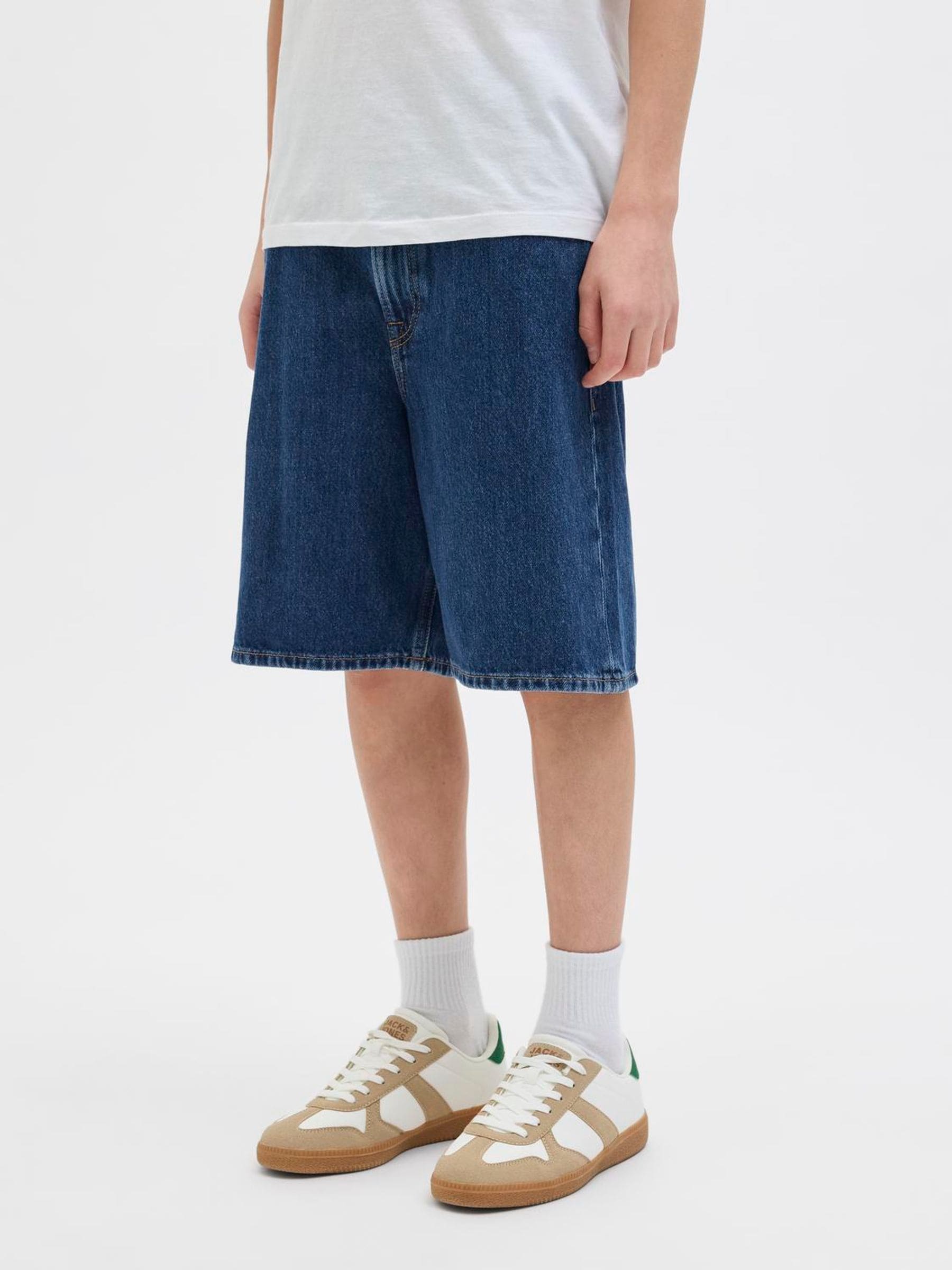 Dsiney Kidz - JACK & JONES Junior Dark Blue Loose Fit Tony Denim Shorts image 1