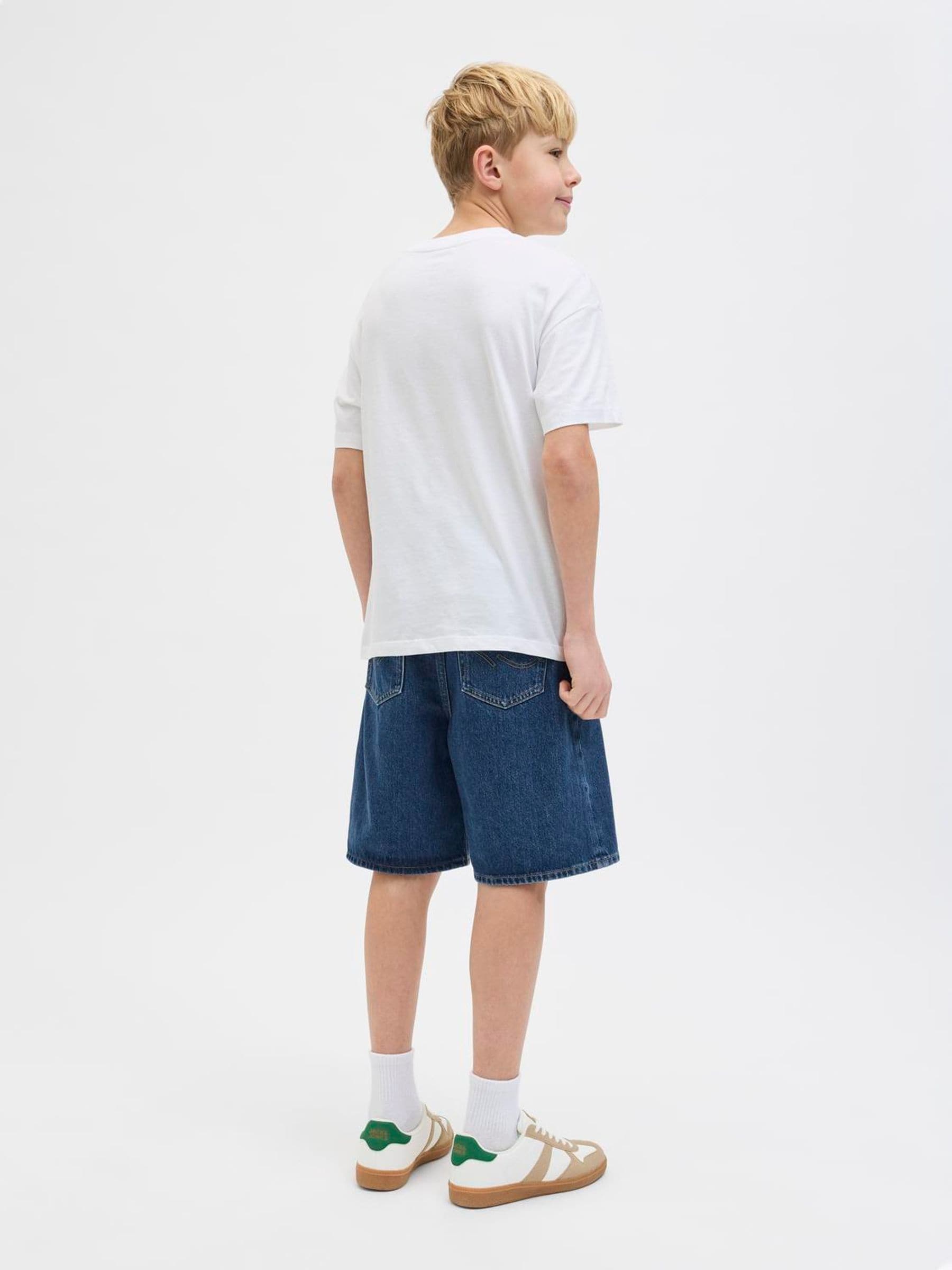 Dsiney Kidz - JACK & JONES Junior Dark Blue Loose Fit Tony Denim Shorts image 3