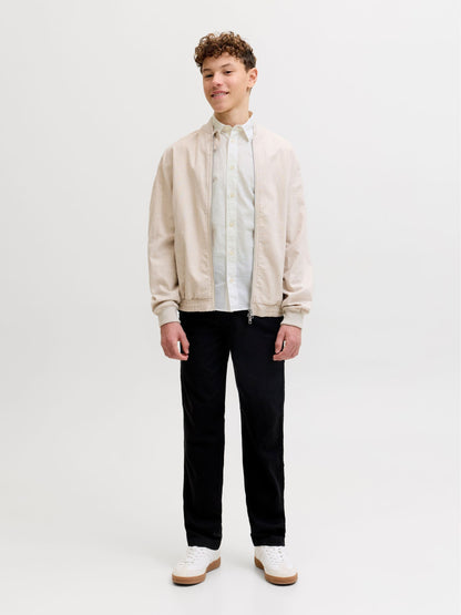 Dsiney Kidz - JACK & JONES Junior White Linen Blend Short Sleeve Shirt image 3