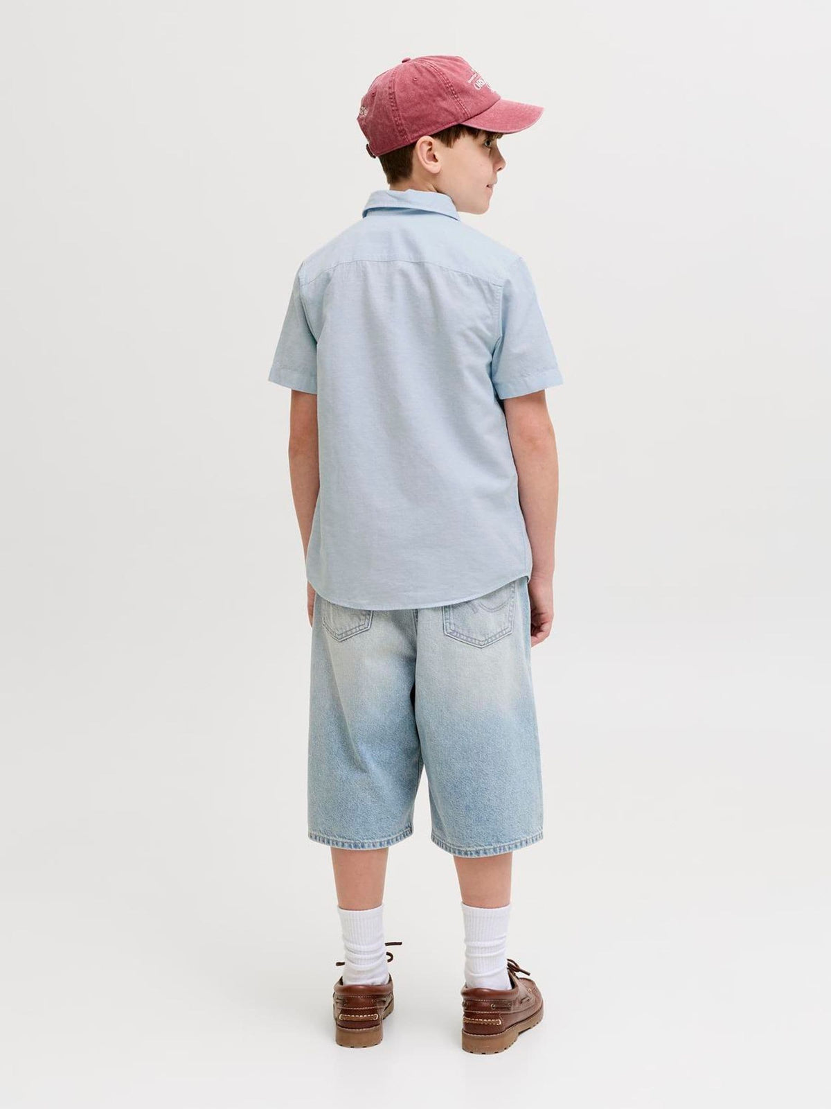 Dsiney Kidz - JACK & JONES Junior Blue Linen Blend Short Sleeve Shirt image 2