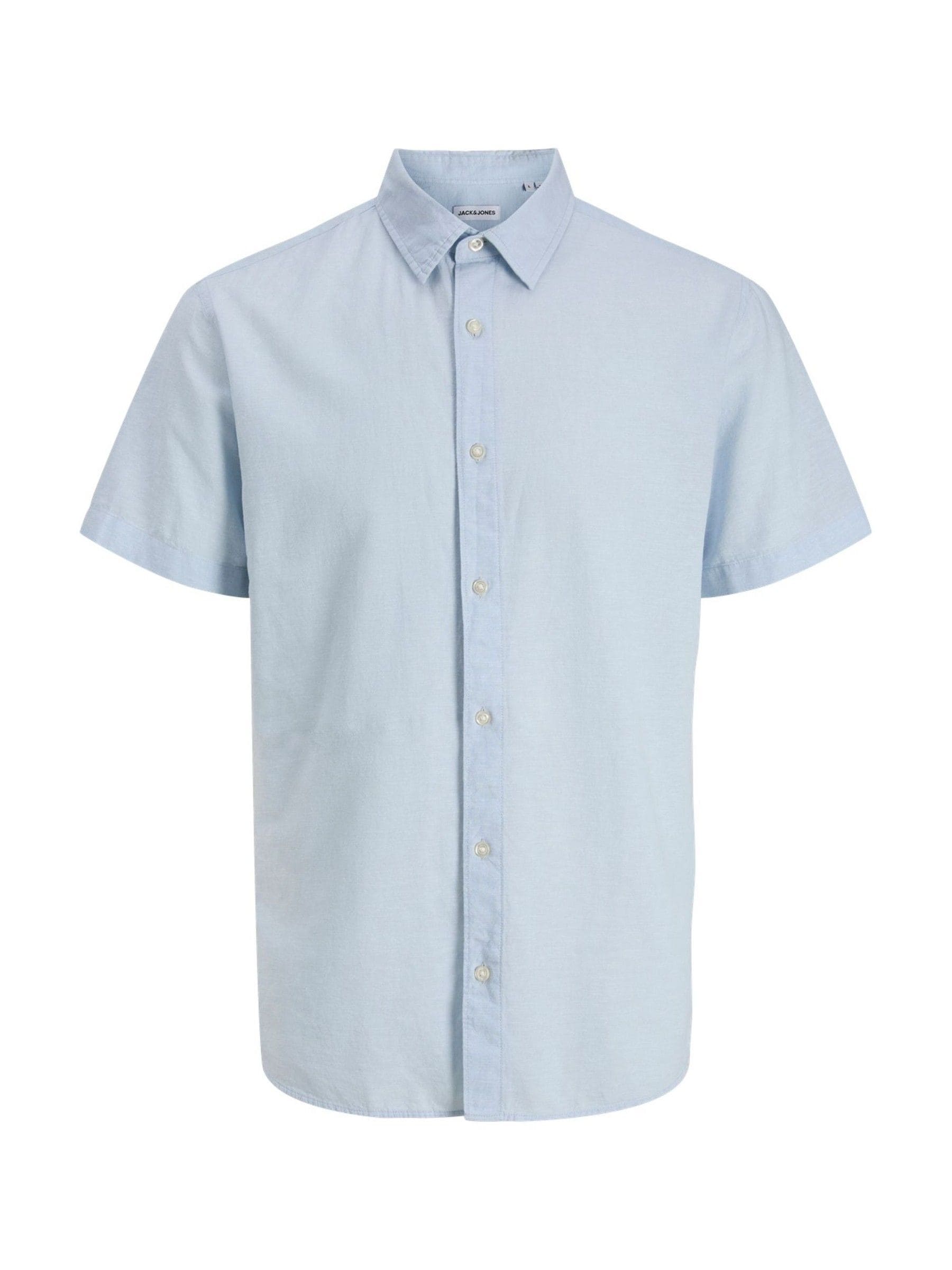 Dsiney Kidz - JACK & JONES Junior Blue Linen Blend Short Sleeve Shirt image 4