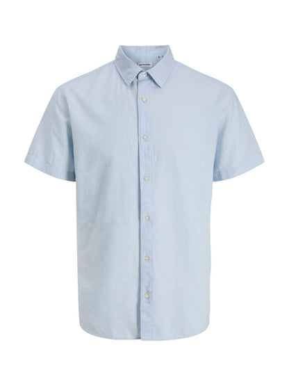 Dsiney Kidz - JACK & JONES Junior Blue Linen Blend Short Sleeve Shirt image 4