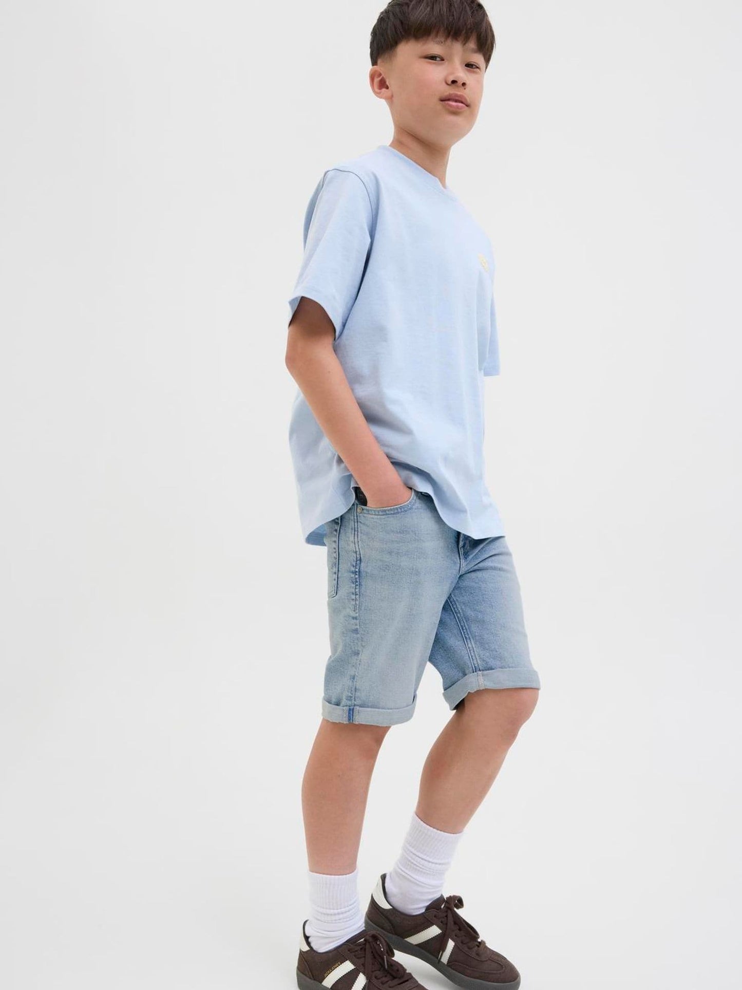 Dsiney Kidz - JACK & JONES Junior Light Blue Regular Fit Rick Denim Shorts image 1