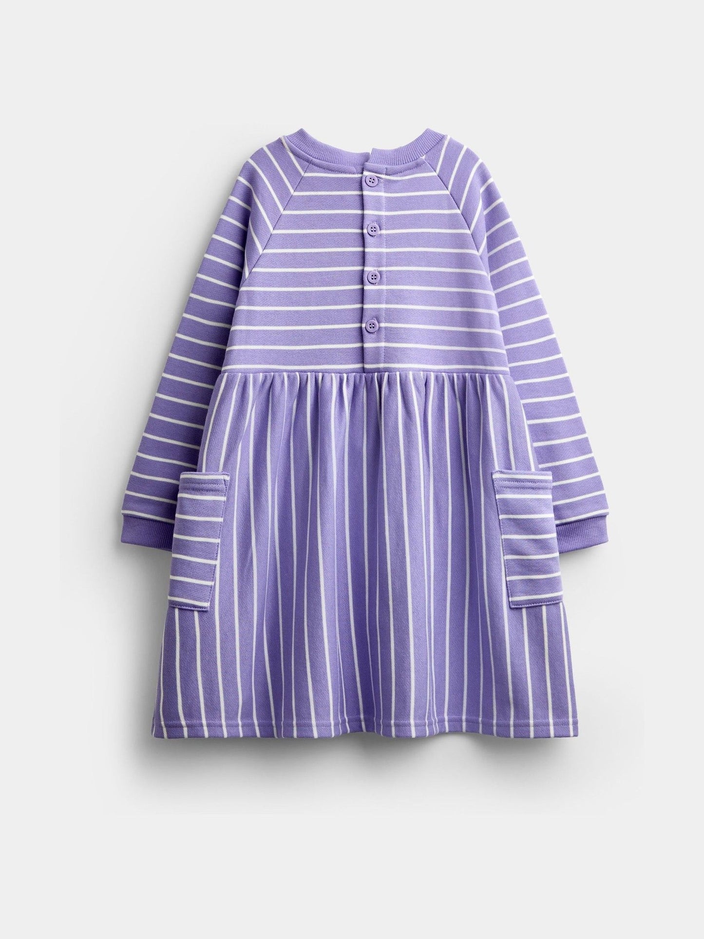 Dsiney Kidz - JoJo Maman Bébé Lilac Stripe Dino Jersey Dress image 2