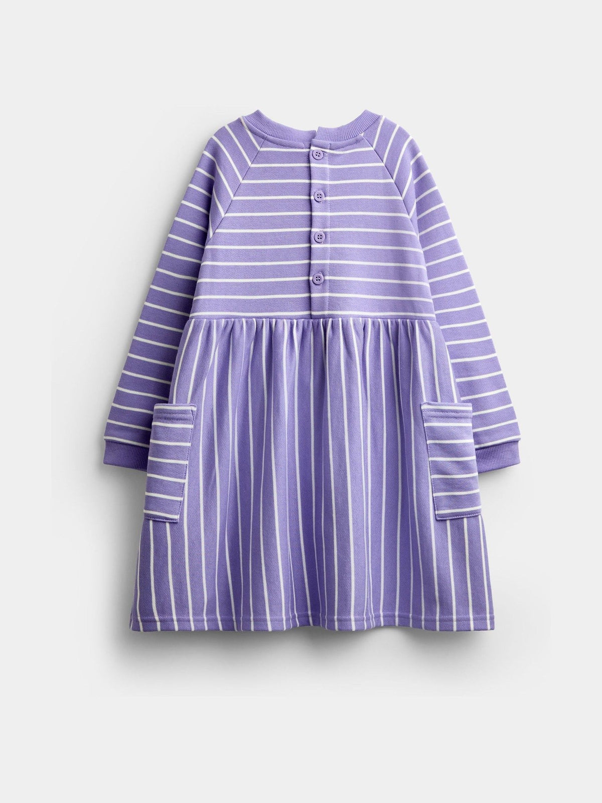 Dsiney Kidz - JoJo Maman Bébé Lilac Stripe Dino Jersey Dress image 2