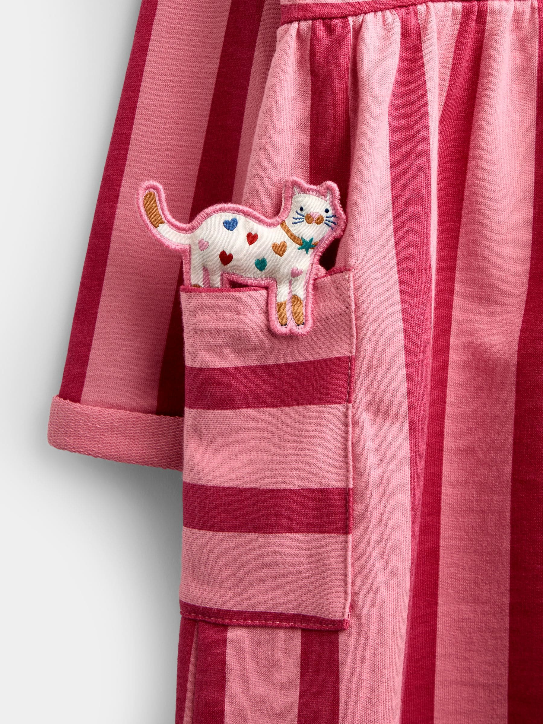 Dsiney Kidz - JoJo Maman Bébé Pink Pets Appliqué Button Front Dress image 5