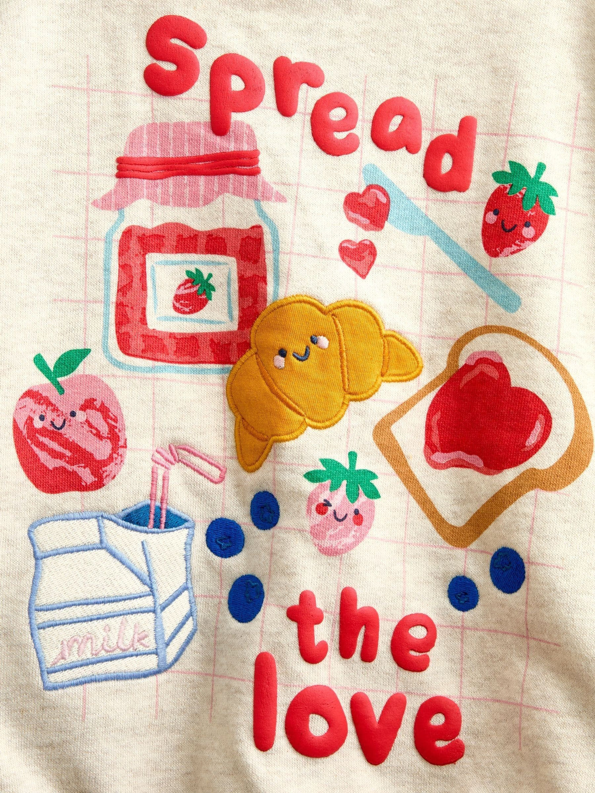 Dsiney Kidz - JoJo Maman Bébé Oat Marl Picnic Slogan Sweatshirt image 4