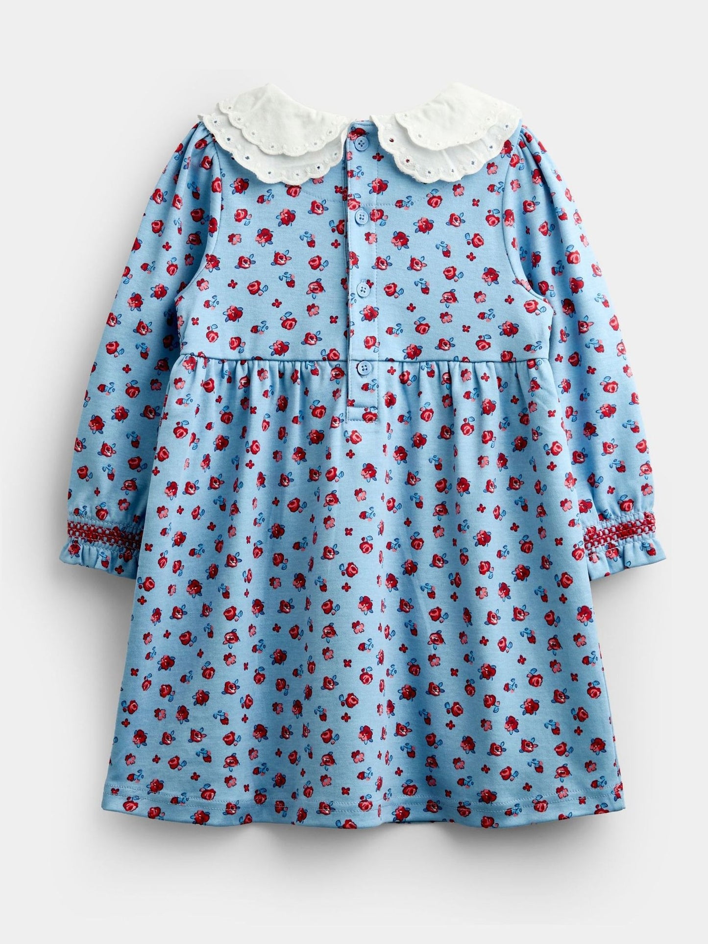 Dsiney Kidz - Jojo Maman Bébé Light Blue Roses Print Smocked Dress image 2