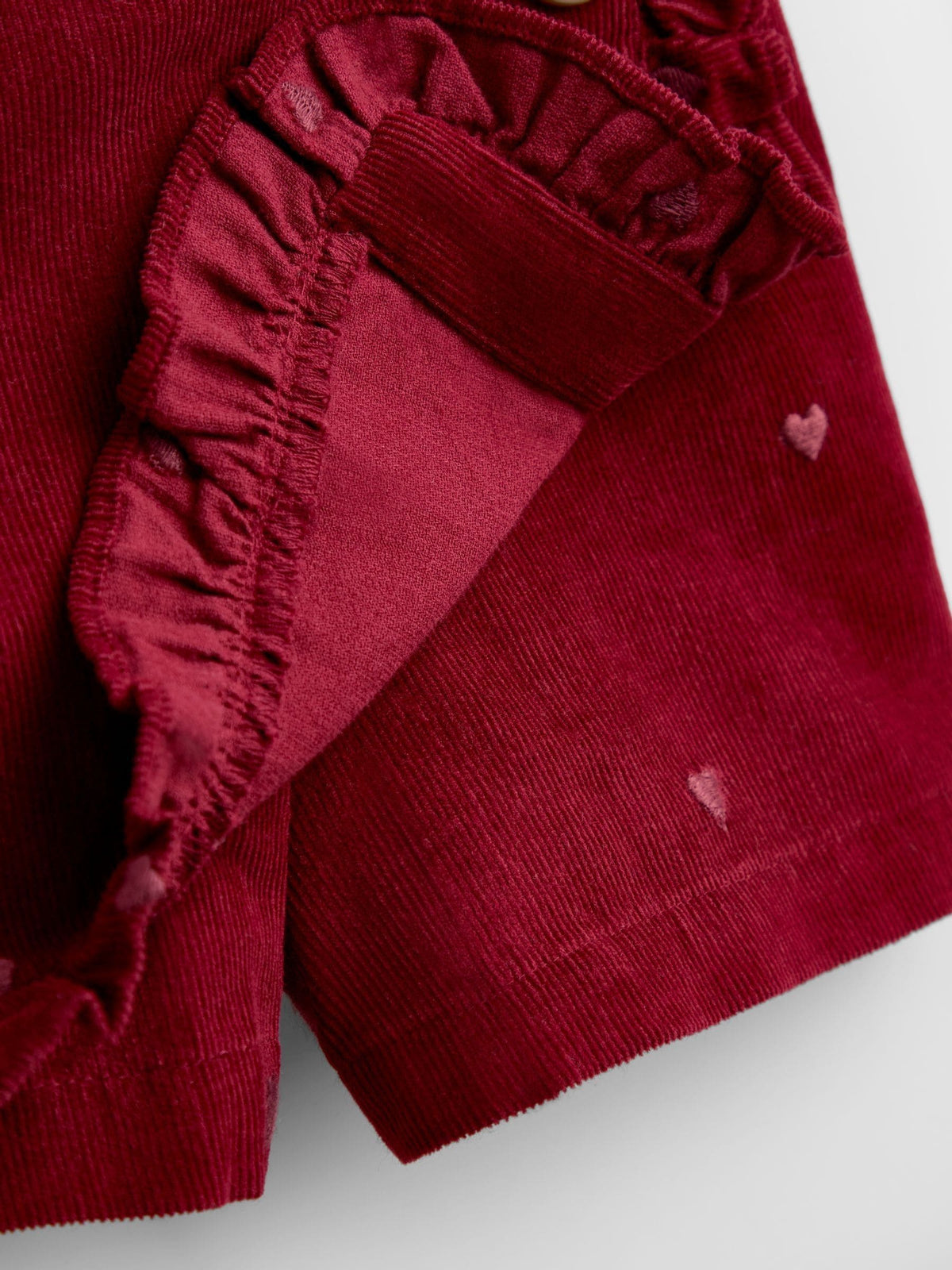 Dsiney Kidz - Jojo Maman Bébé Burgundy Red Heart Embroidered Cord Skort image 3