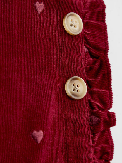 Dsiney Kidz - Jojo Maman Bébé Burgundy Red Heart Embroidered Cord Skort image 4