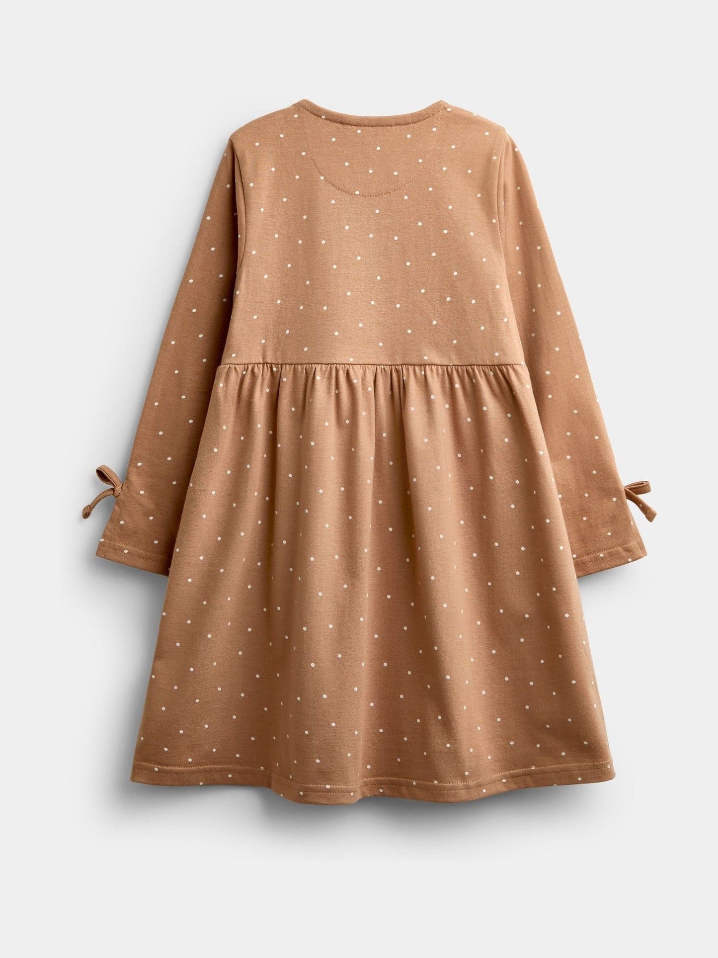Dsiney Kidz - JoJo Maman Bébé Mid Brown Woodland Spot Appliqué Dress image 2
