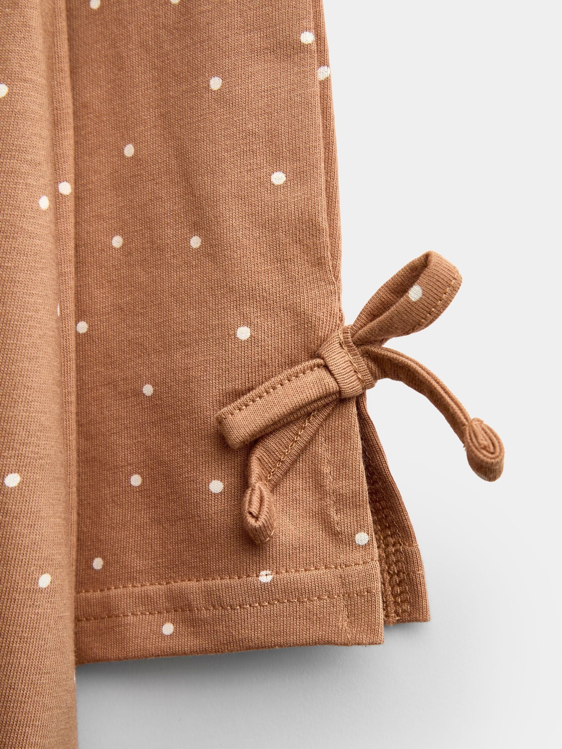 Dsiney Kidz - JoJo Maman Bébé Mid Brown Woodland Spot Appliqué Dress image 4