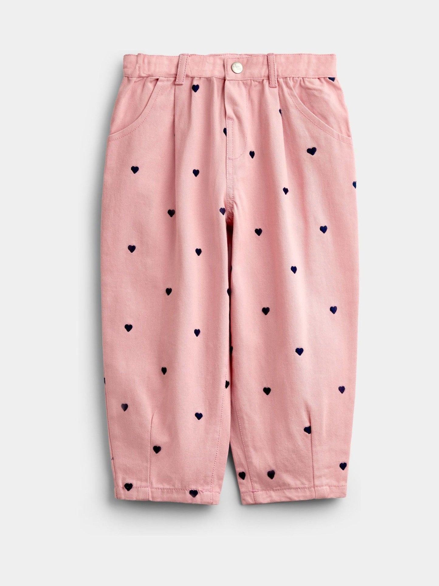 Dsiney Kidz - JoJo Maman Bébé Pink Embroidered Twill Trousers image 1