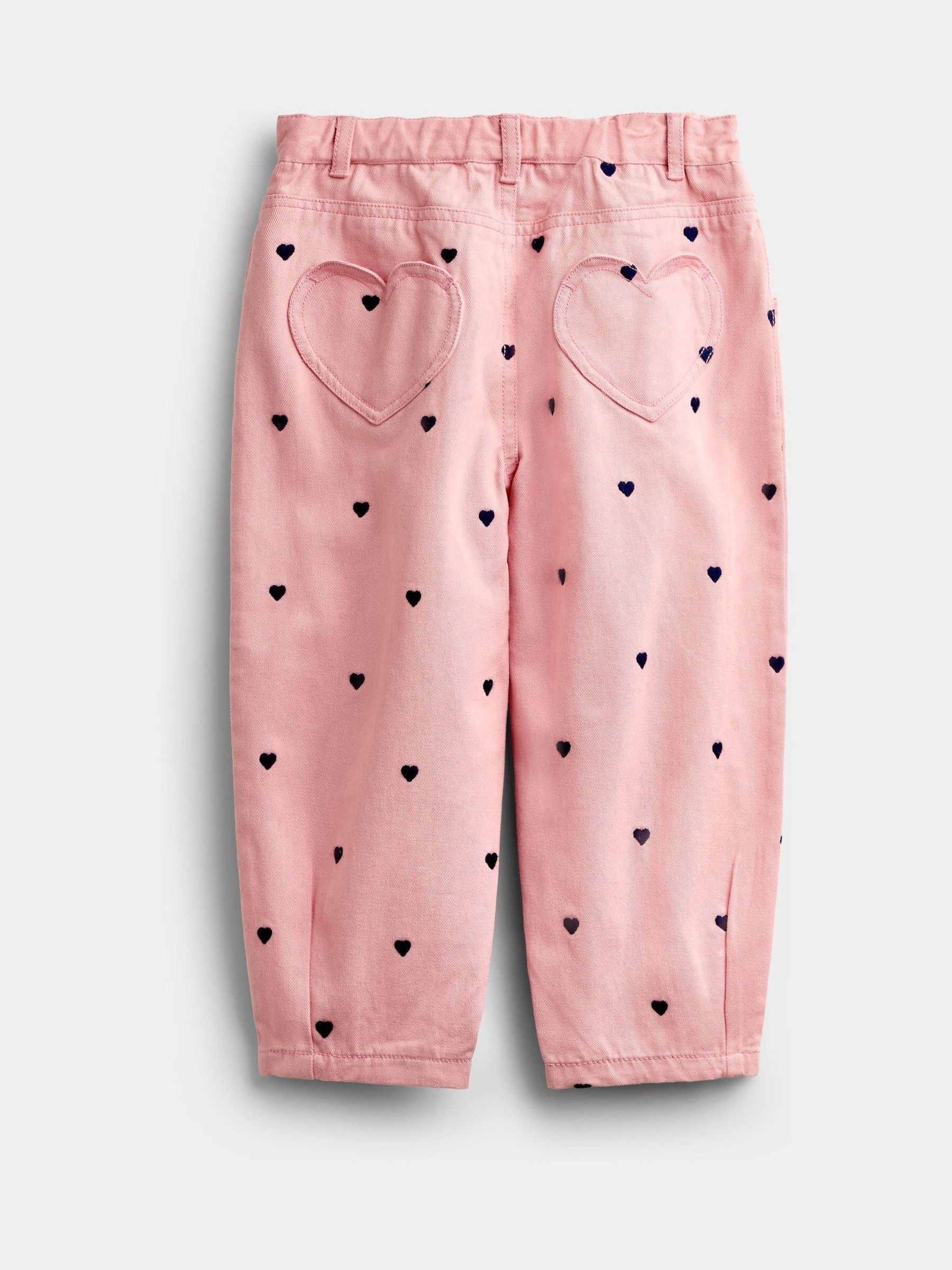 Dsiney Kidz - JoJo Maman Bébé Pink Embroidered Twill Trousers image 2
