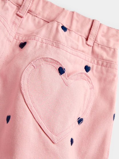 Dsiney Kidz - JoJo Maman Bébé Pink Embroidered Twill Trousers image 3