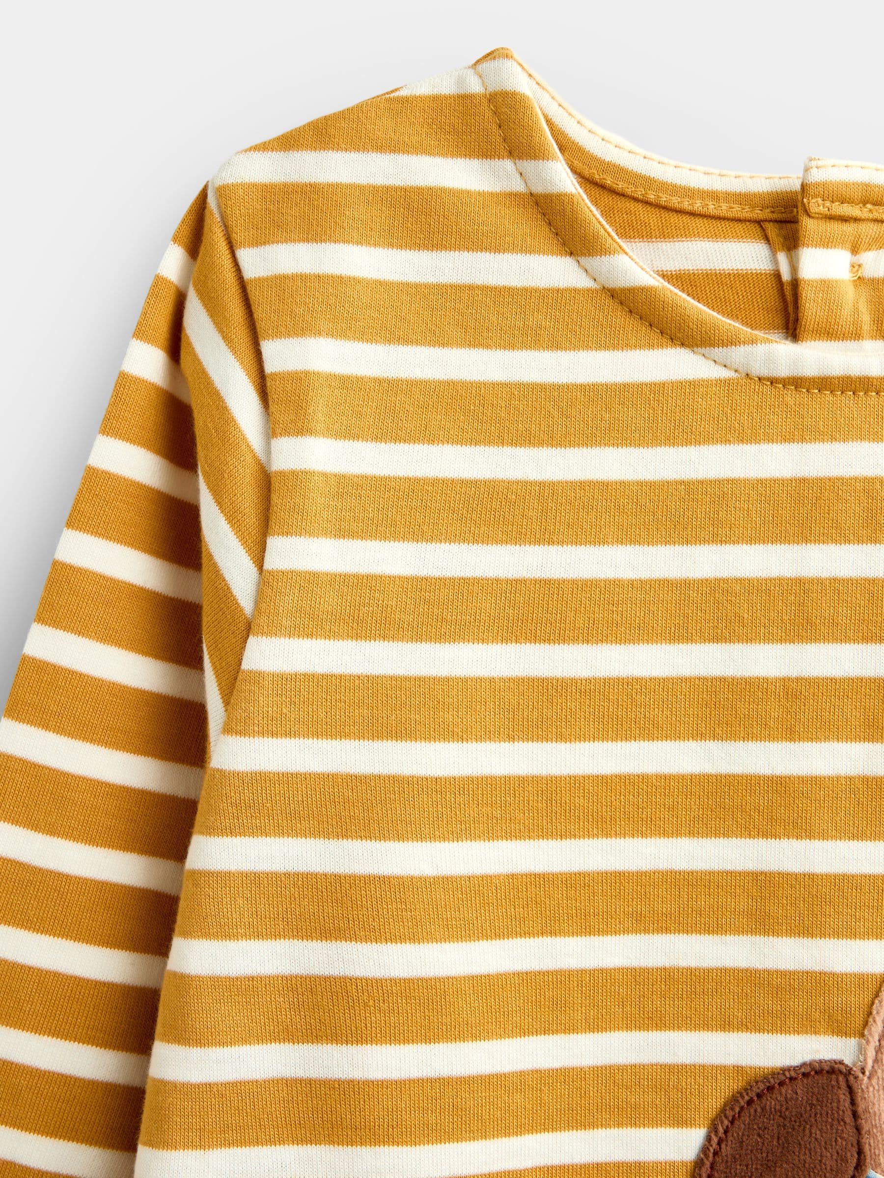 Dsiney Kidz - JoJo Maman Bébé Yellow Stripe Horse Appliqué Long Sleeve Top image 3