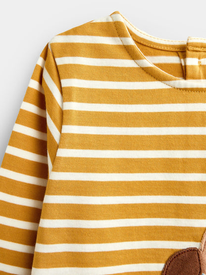 Dsiney Kidz - JoJo Maman Bébé Yellow Stripe Horse Appliqué Long Sleeve Top image 3