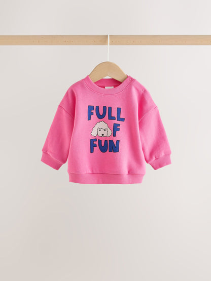 Pink Poodle Baby Sweat Top And Wide Leg Trousers Set 2 Piece (0mths-2yrs) - image 3