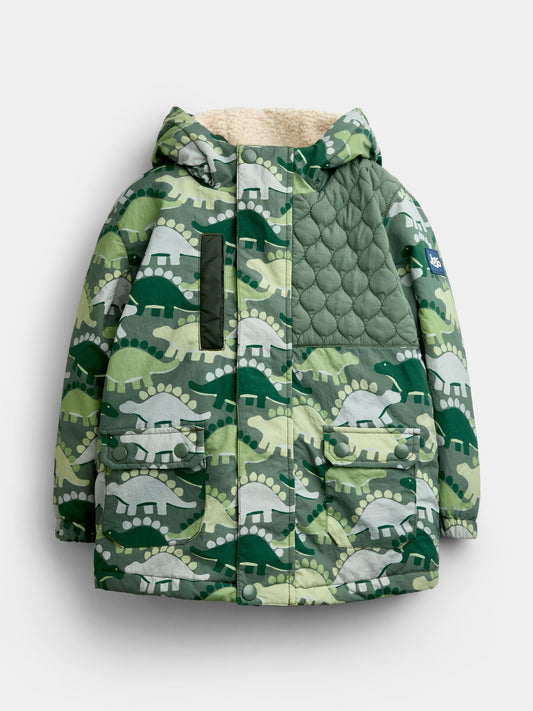 JoJo Maman Bébé Green Dinosaur 4-In-1 Jacket - image 2