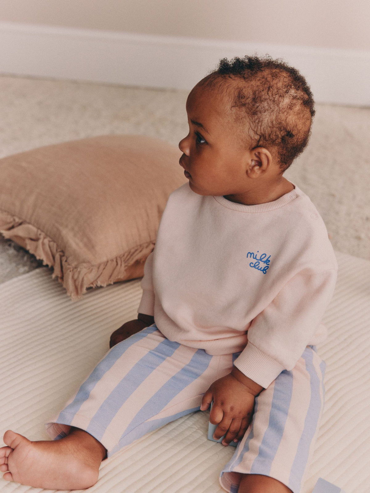Pink Milk Club Baby Sweat Top And Wide Leg Joggers Set 2 Piece (0mths-2yrs) - image 1