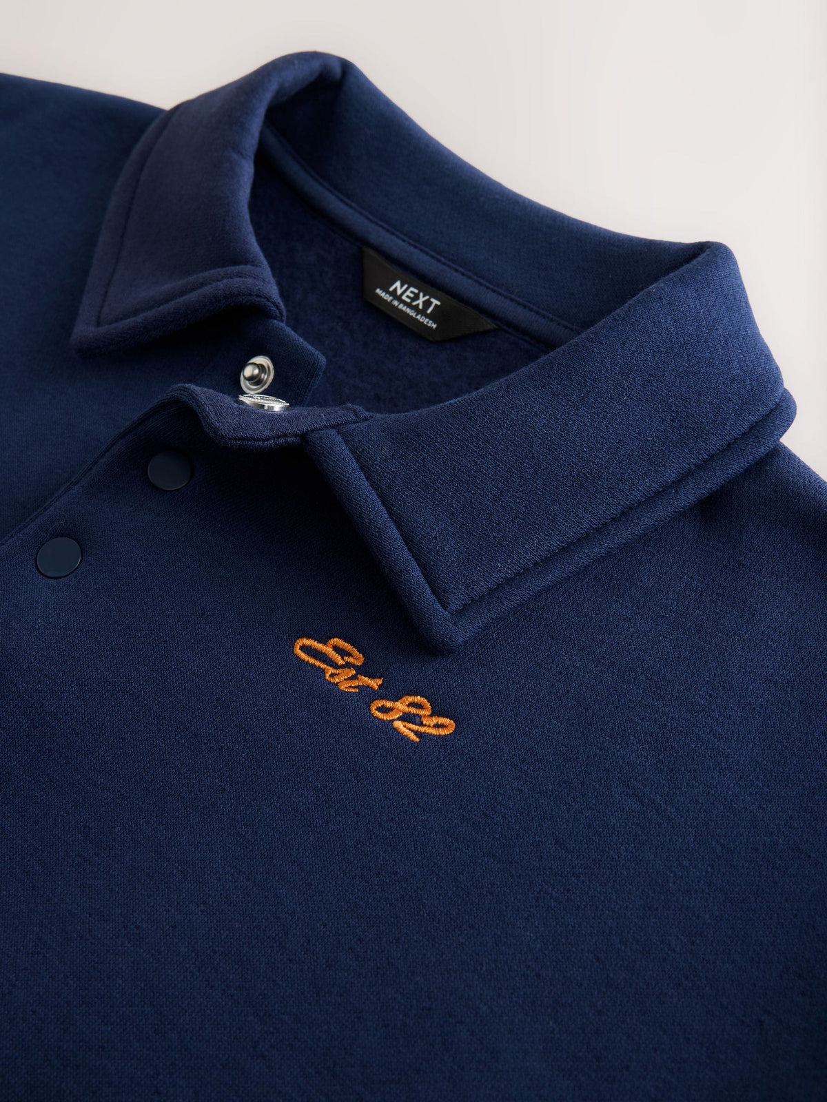 Navy Oversized Collar Popper Neck Sweatshirt (3-16yrs) - image 7