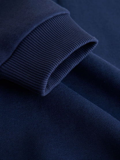 Navy Oversized Collar Popper Neck Sweatshirt (3-16yrs) - image 8