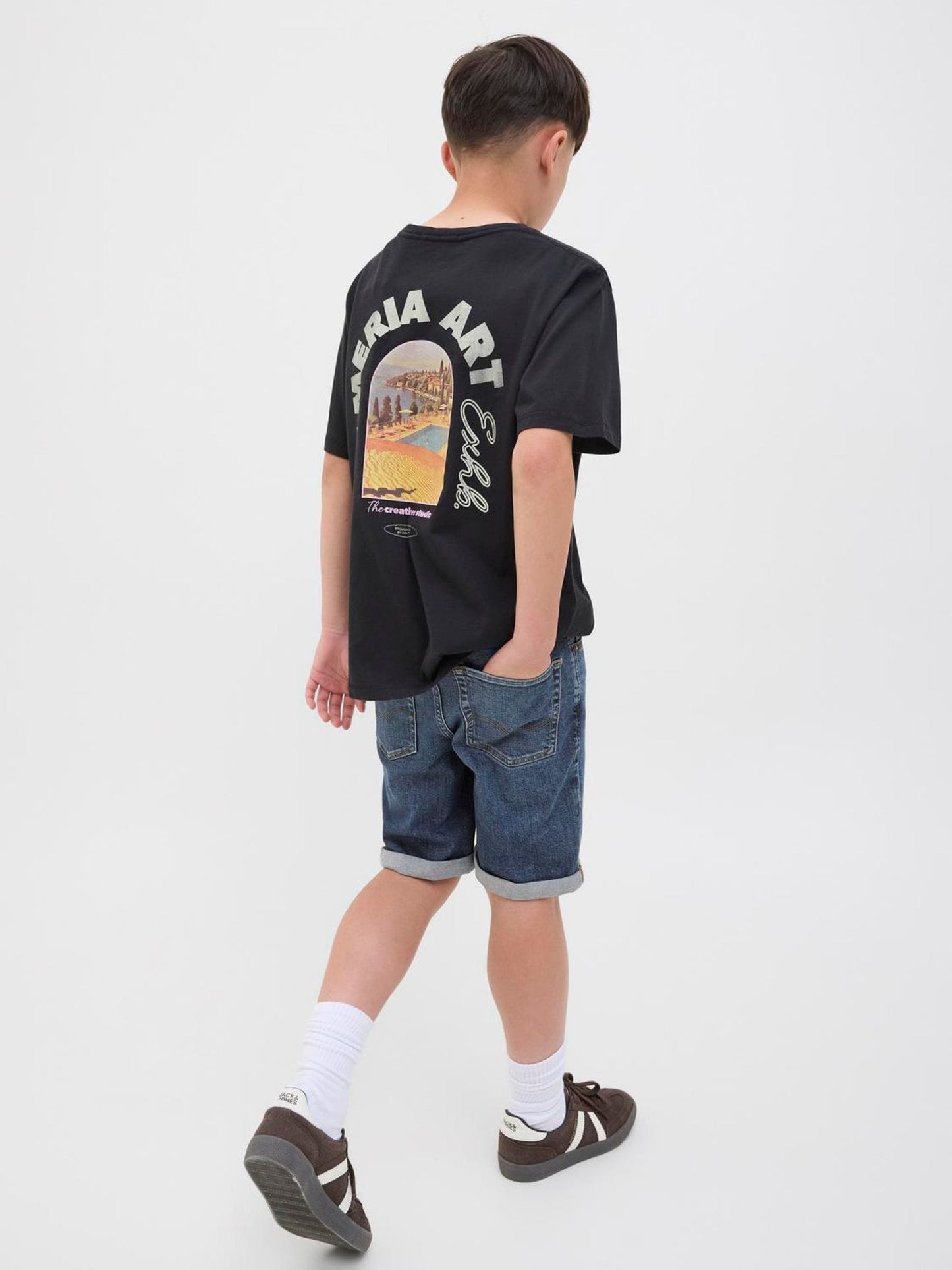 Dsiney Kidz - JACK & JONES Junior Dark Blue Regular Fit Rick Denim Shorts image 3