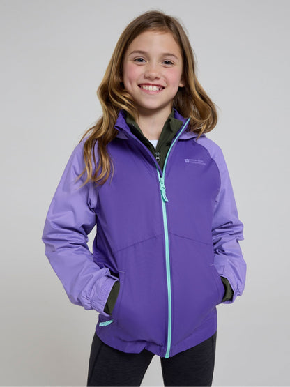 Dsiney Kidz - Mountain Warehouse Purple Torrent II Kids Waterproof Jacket image 1