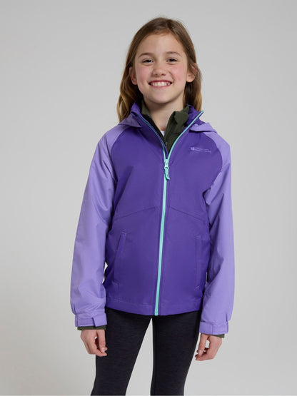 Dsiney Kidz - Mountain Warehouse Purple Torrent II Kids Waterproof Jacket image 4