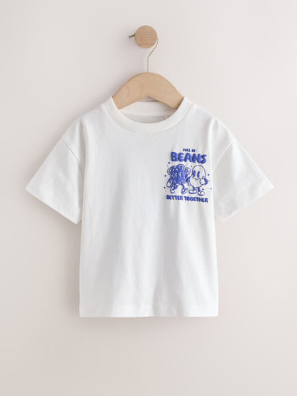 Dsiney Kidz - Blue/White Beans and Toast Short Sleeve Back Graphic T-Shirt (3mths-7yrs) image 1
