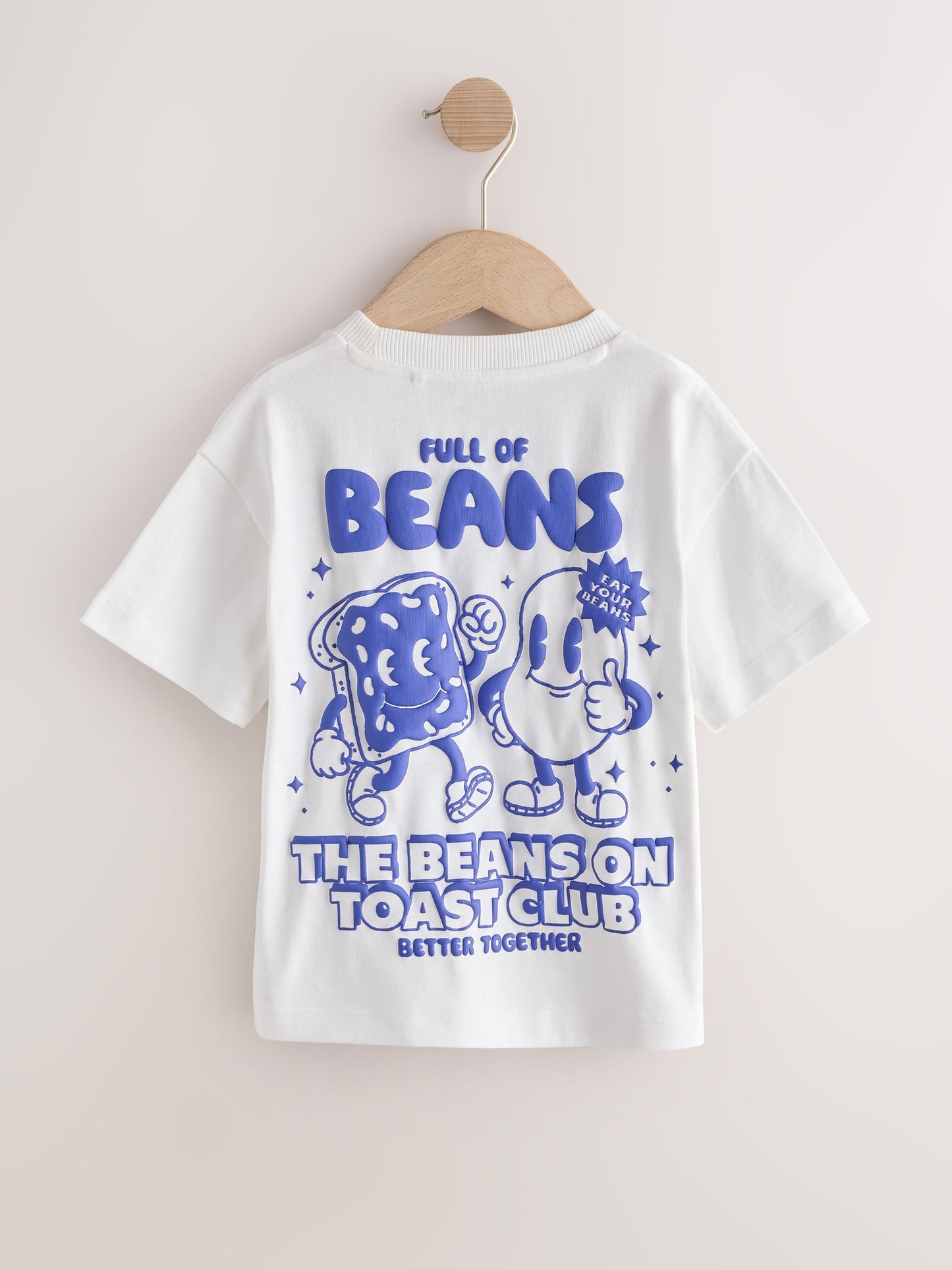 Dsiney Kidz - Blue/White Beans and Toast Short Sleeve Back Graphic T-Shirt (3mths-7yrs) image 2