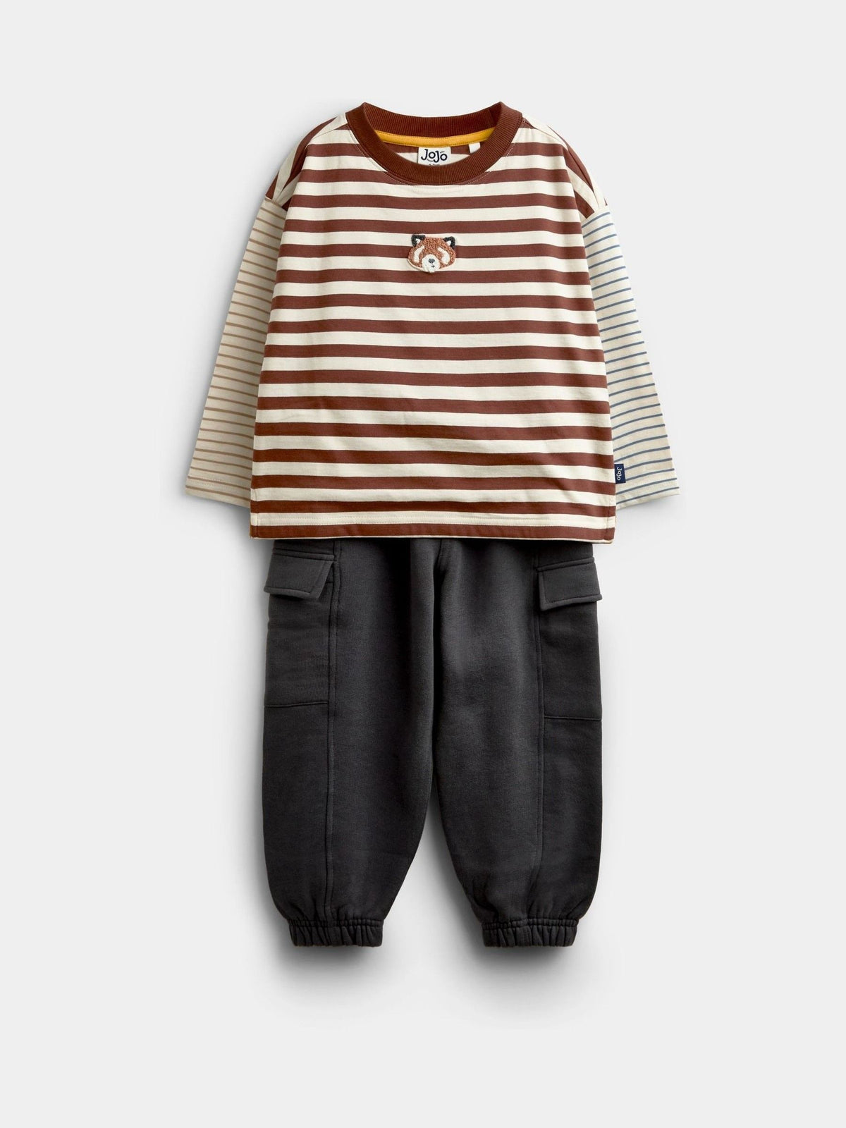 Dsiney Kidz - Jojo Maman Bébé Grey Panda 2-Piece Top & Cargo Jogger Set image 1