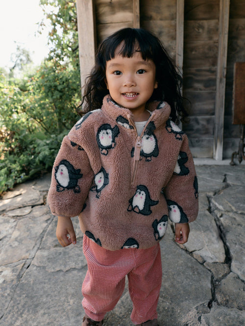 Dsiney Kidz - Brown Penguin Half Zip Fleece (3mths-7yrs) image 1