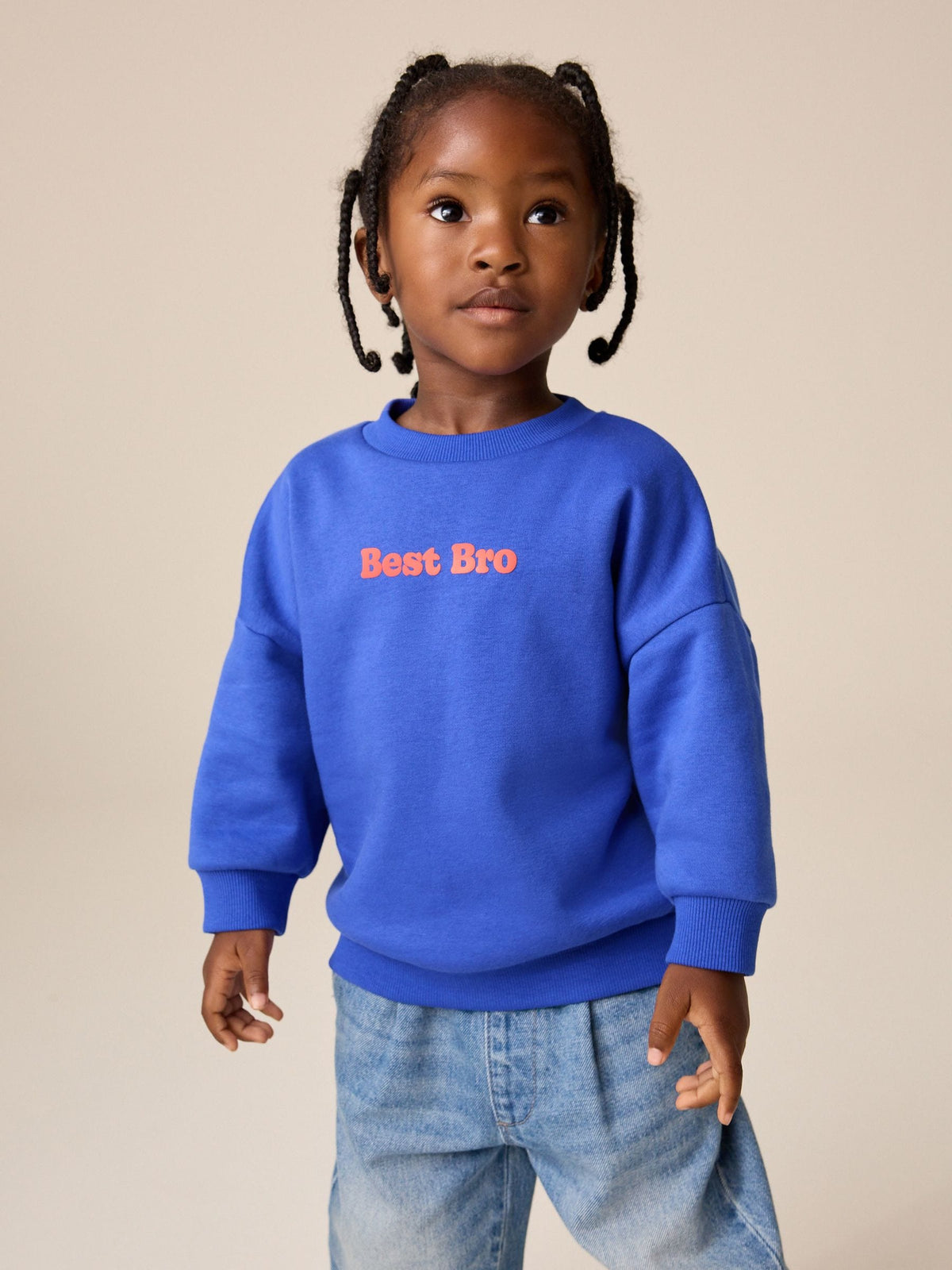 Colbalt Blue Best Brother Printed Crew Neck Sweat Top (3mths-7yrs) - image 1