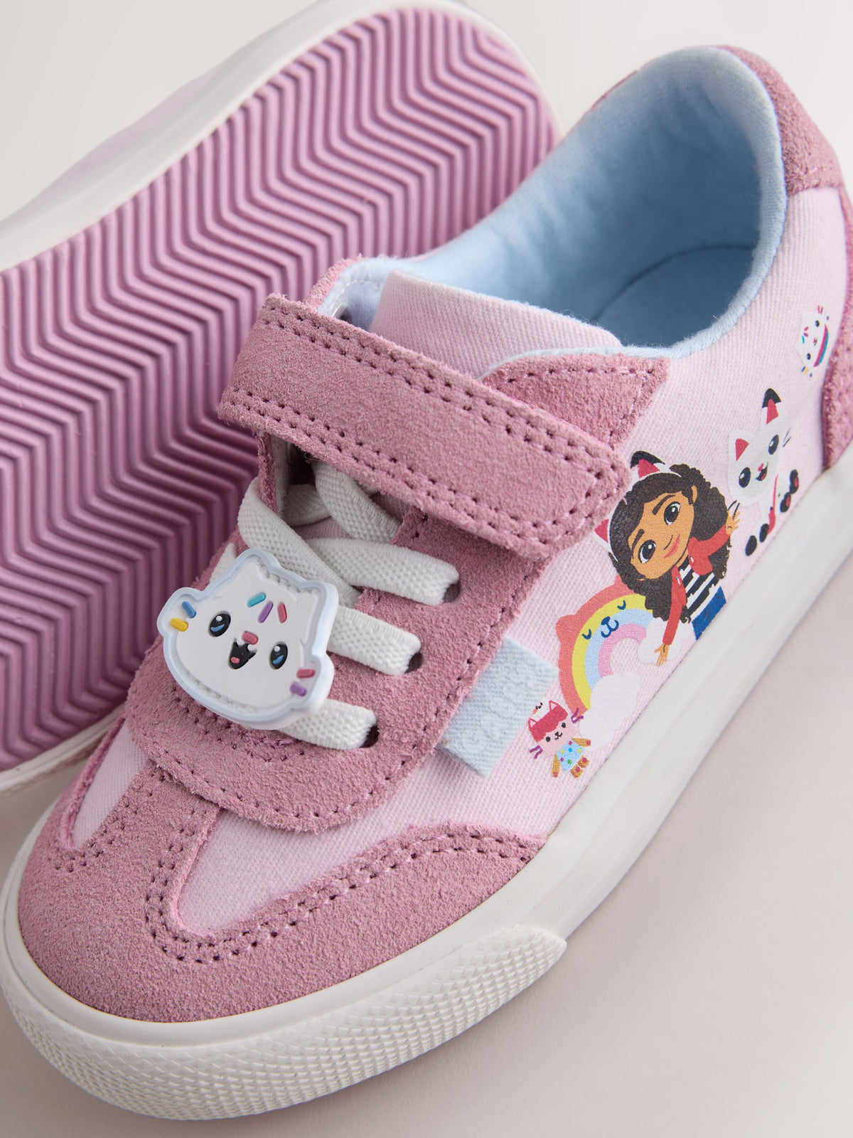 Dsiney Kidz - Purple Gabbys Dollhouse Touch Fastening Elastic Lace Trainers image 3