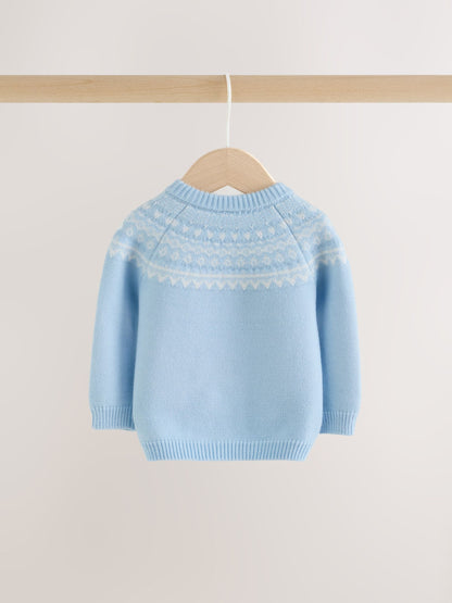 Blue Fairisle Baby Knitted Jumper and Leggings Set (0mths-2yrs) - image 4