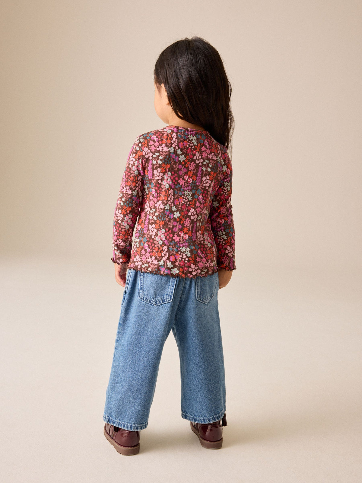 Dsiney Kidz - Choco Ditsy Long Sleeve Ribbed Top (3mths-7yrs) image 3