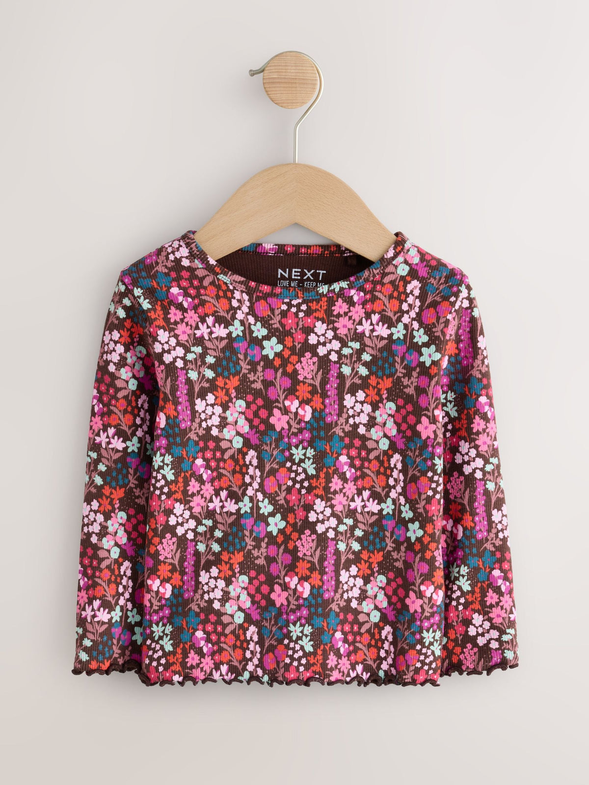 Dsiney Kidz - Choco Ditsy Long Sleeve Ribbed Top (3mths-7yrs) image 4