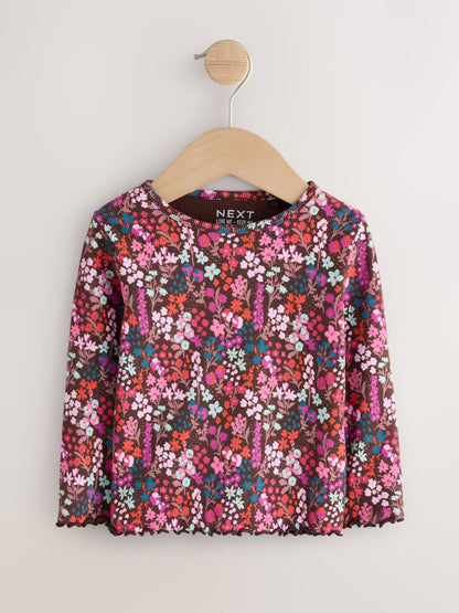 Dsiney Kidz - Choco Ditsy Long Sleeve Ribbed Top (3mths-7yrs) image 4