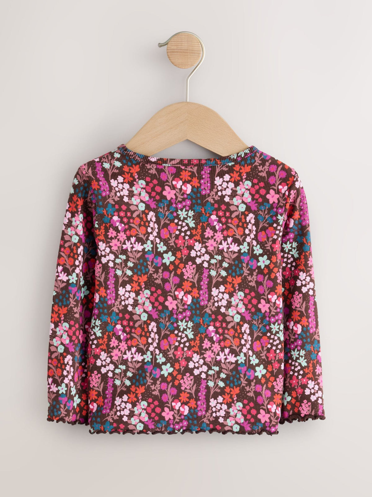 Dsiney Kidz - Choco Ditsy Long Sleeve Ribbed Top (3mths-7yrs) image 5