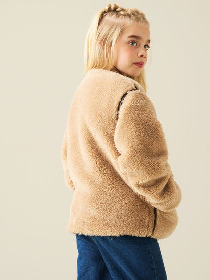 Dsiney Kidz - Angel & Rocket Brown Juniper Faux Leather Trim Bomber Jacket image 3