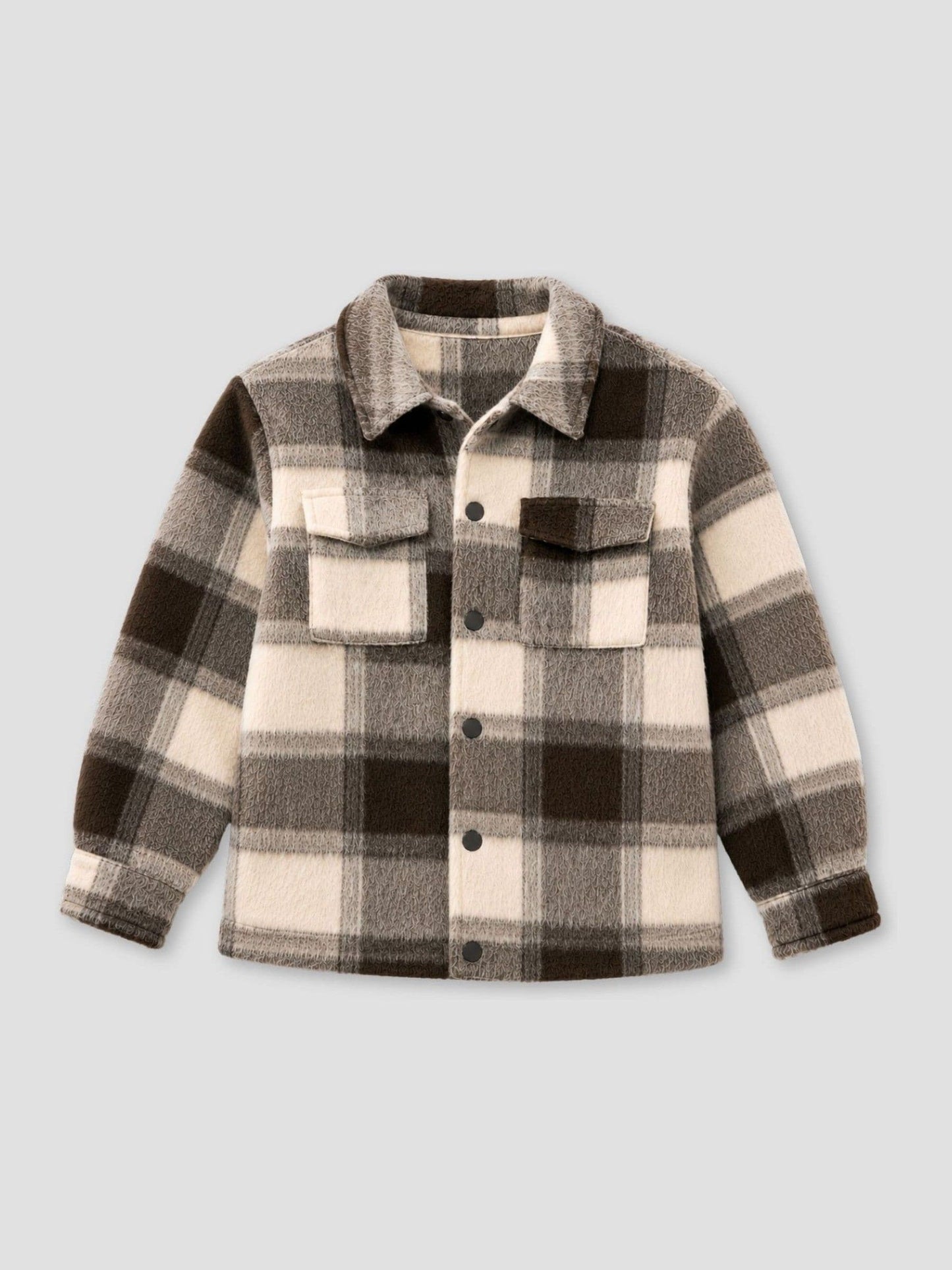 Dsiney Kidz - Angel & Rocket Brown Odin Brushed Check Fleece Lined Jacket image 5